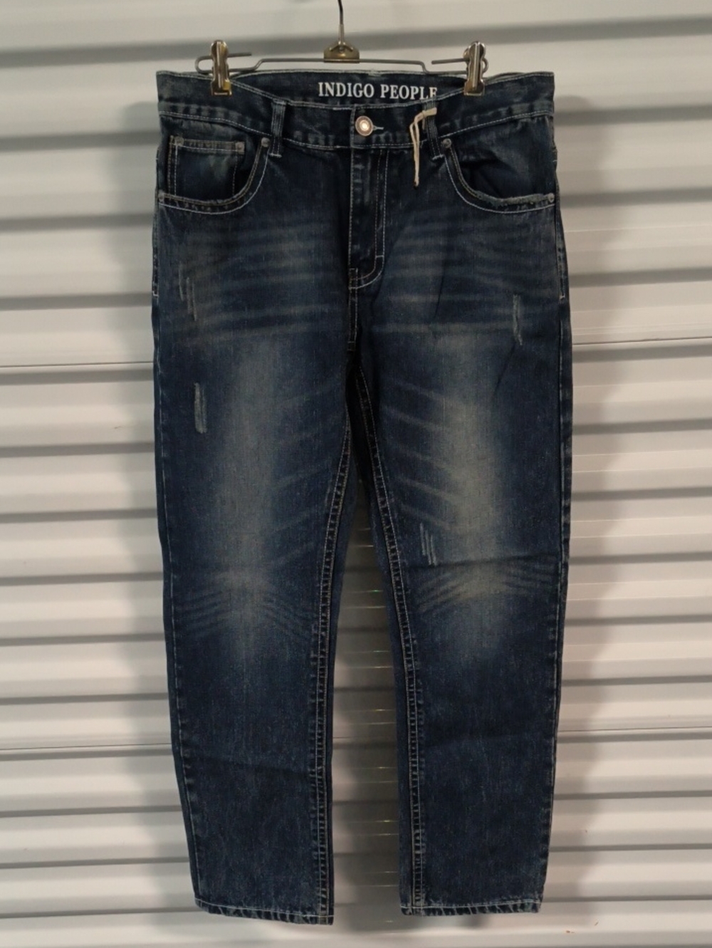 Indigo People Men's Straight Denim Distressed Jeans Size 32 X 32